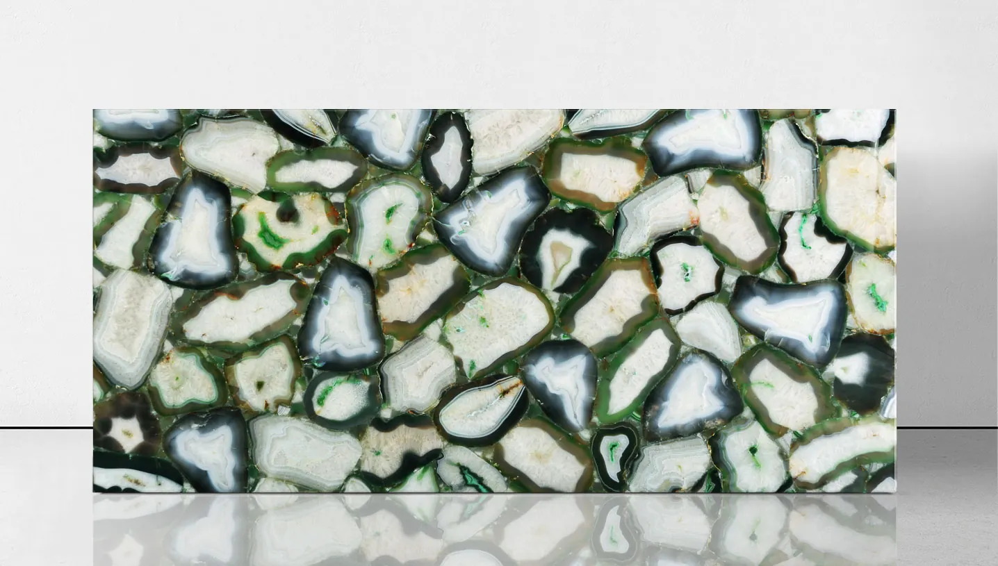 Agate Green Eye, агаты — образец натурального камня
