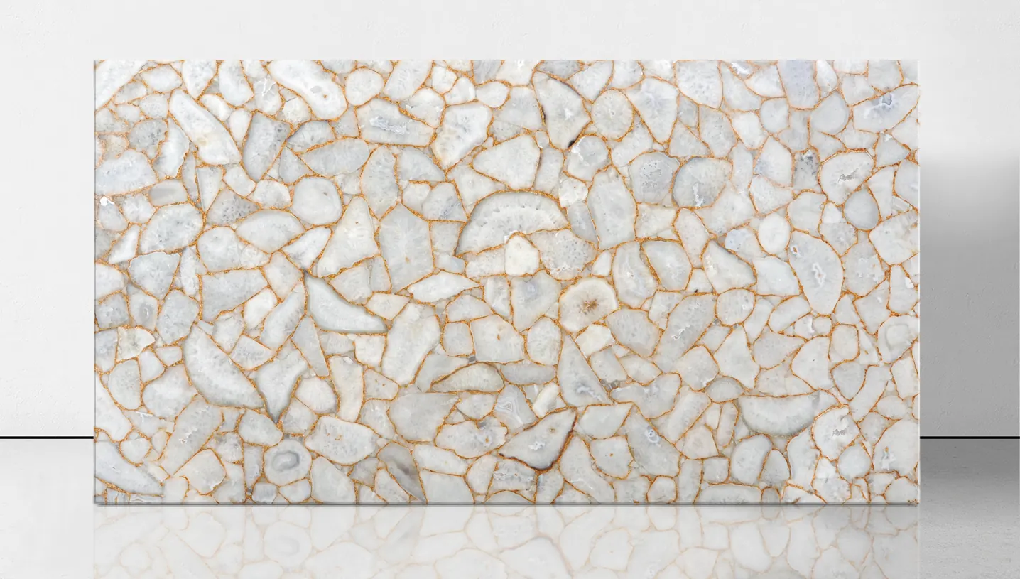 Agate White Crystal, агаты — образец натурального камня
