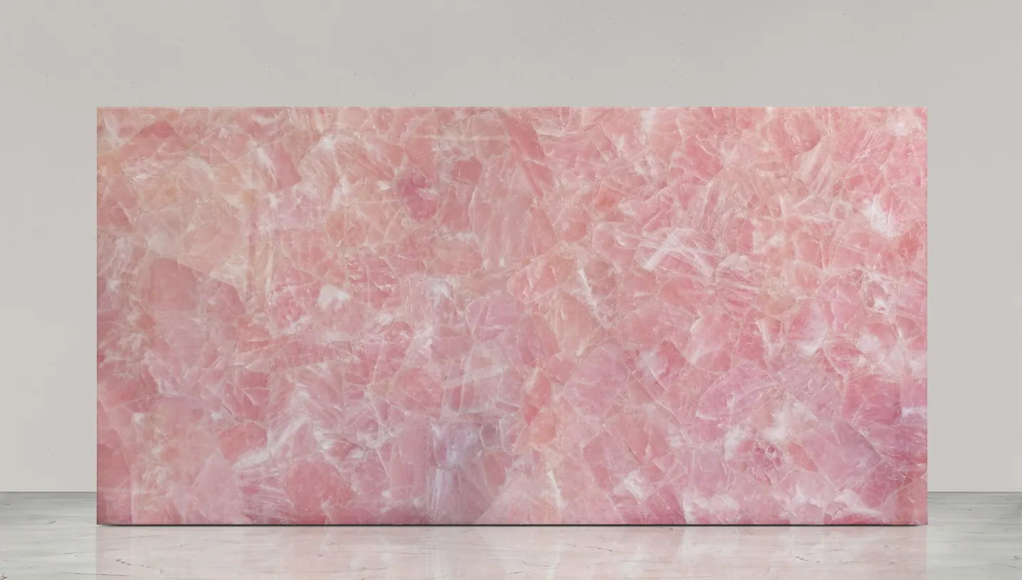 Quartz Pink Dark, полудрагоценные камни — образец натурального камня