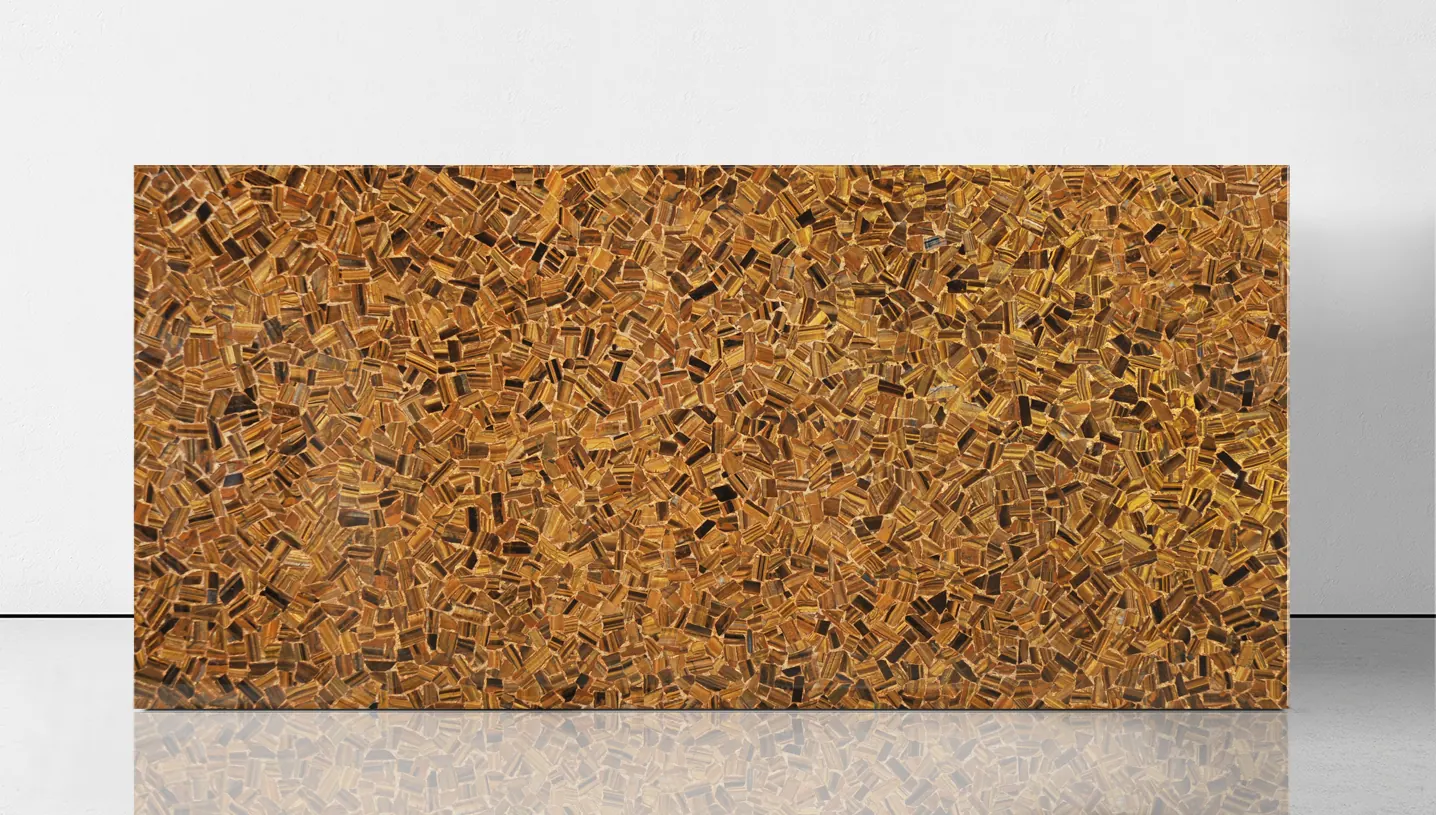 Tiger Eye Gold with Gold, полудрагоценные камни — образец натурального камня